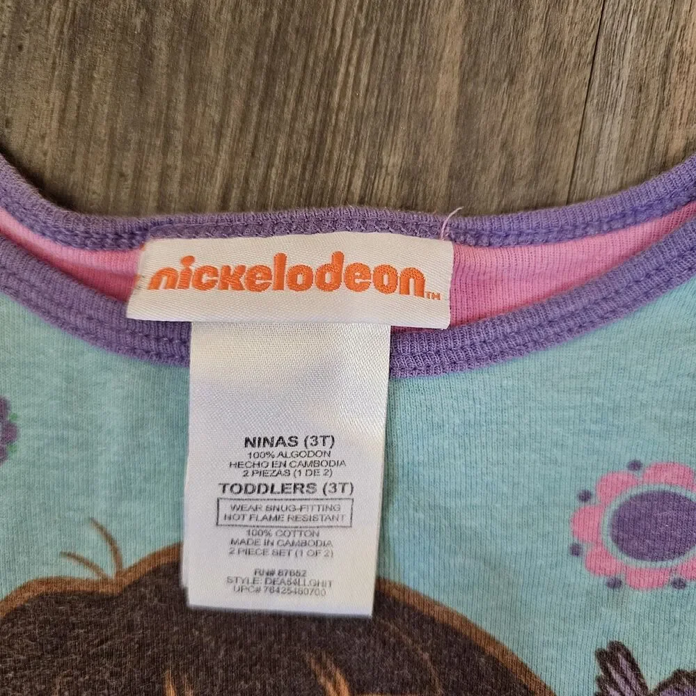 Nickelodeon Dora the Explorer Girls 3T Long Sleeve Cotton Pajama Top Snug 2010